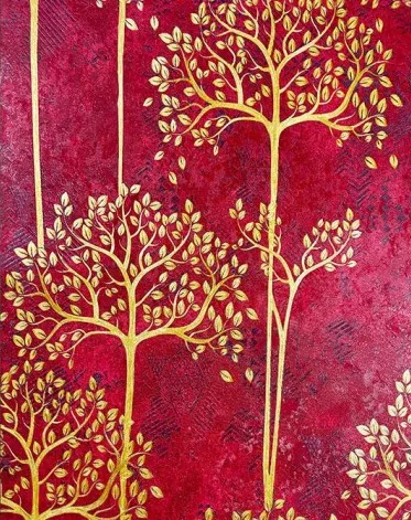 Papel De Parede Golded Rich Tree Wallpaper Luxe 3D-reliëfbehang voor woonkamer slaapkamer Ои