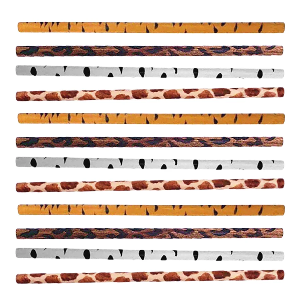 12 шт., карандаш с животным узором, ручки с леопардовым принтом, карандаши в виде зебры, подарок, изящное дерево, креативный