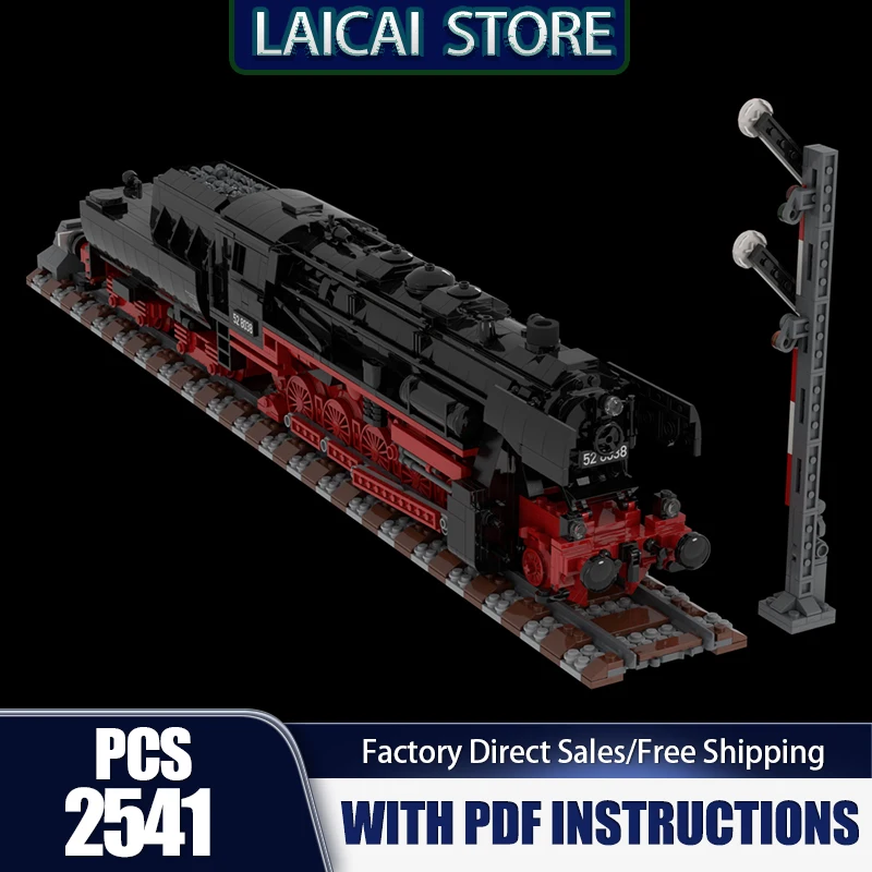 

Railway Train Model Moc Building Bricks 52.80 Steam Locomotive Model Technology Modular Blocks Gifts Toys DIY Sets Assembly