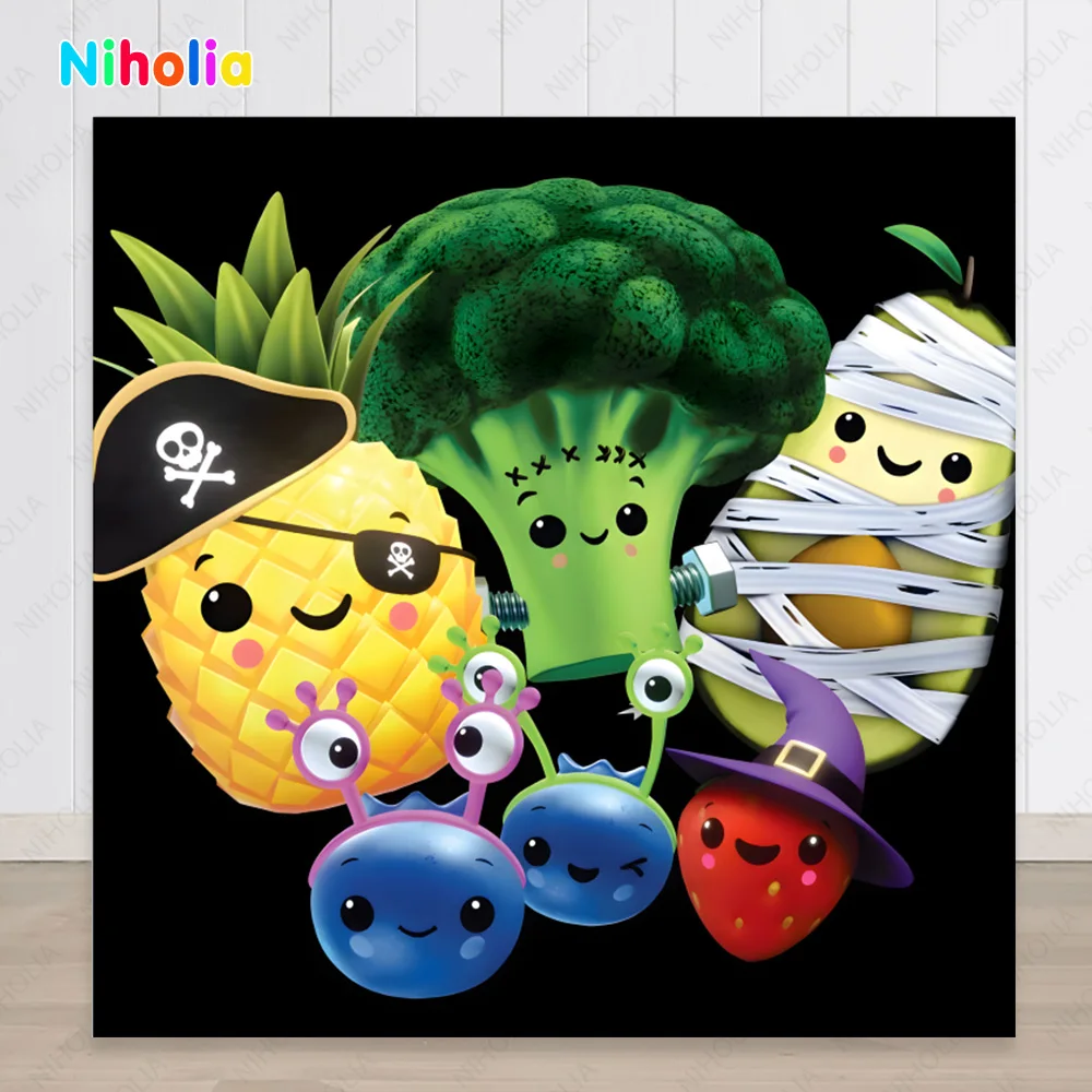 NIHOLIA Hey Bear – arrière-plan de photographie de Fruits sensoriels, banderole de décor en vinyle Polyester pour anniversaire personnalisé