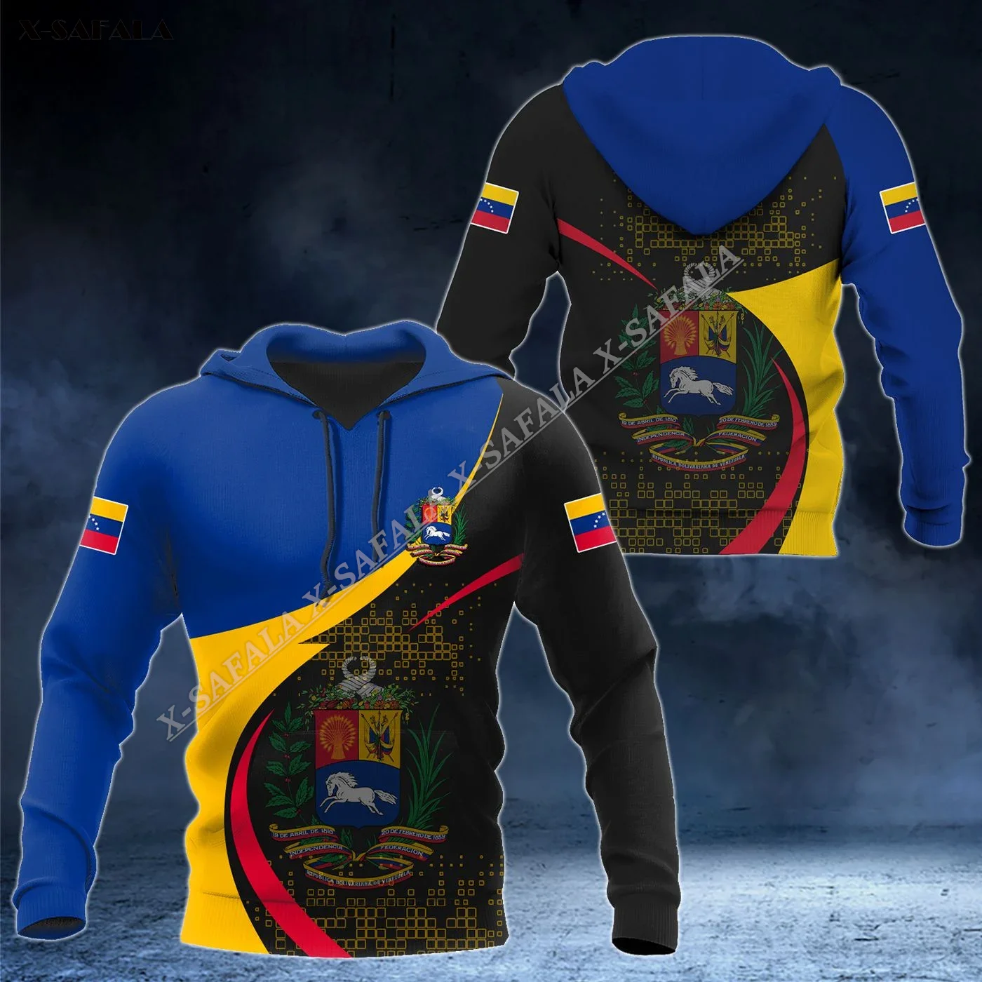 Venezuela Future Map Flag Coat Of Arms 3D Print Hoodie Men Pullover Outwear Jersey Jumper Hooded Sporty