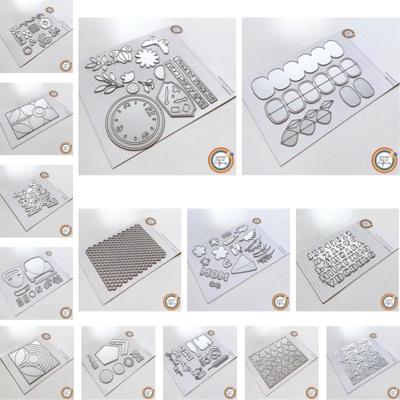 Er is ook een paar kleine oorkappen bovenop de wekker. Nieuwe aanwinst 2026 metaal snijmal scrapbooking DIY decoratie.