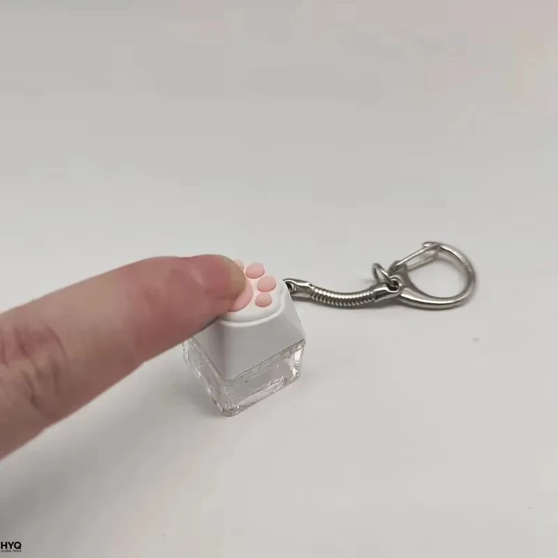 Cute Cat Claw Key Chain Fingertip Decompression Pressure Toy Keycap Tester Backpack Pendant Festival Couples Gift With Lights