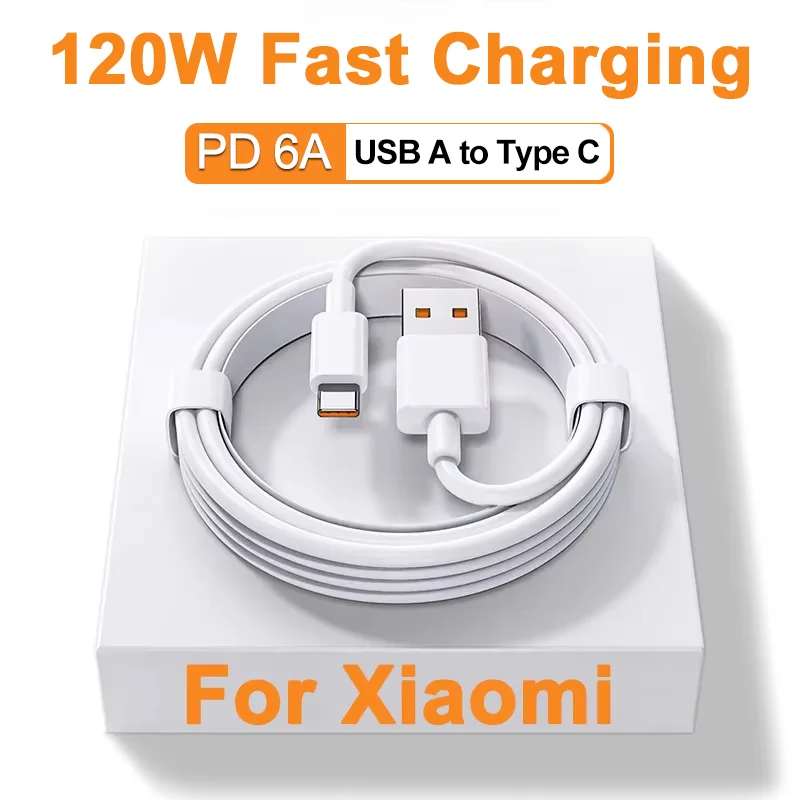 USB A to USB C Fast Charging Cable Data Transmission Wire Type C Quick Charging For Xiaomi 14 13 12T Pro 12 Ultra For Redmi Note