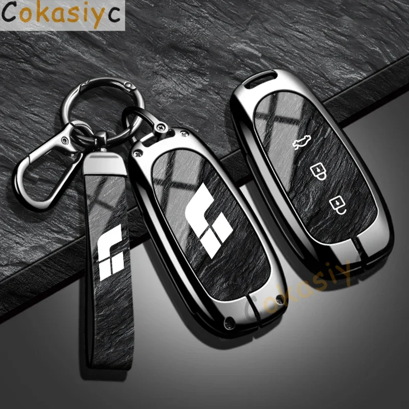 New Fashion Car Key Case Cover For Lixiang ONE L7 L8 L9 2022 2023 Zinc Alloy Stone Pattern TPU Protector Keychain Accessories