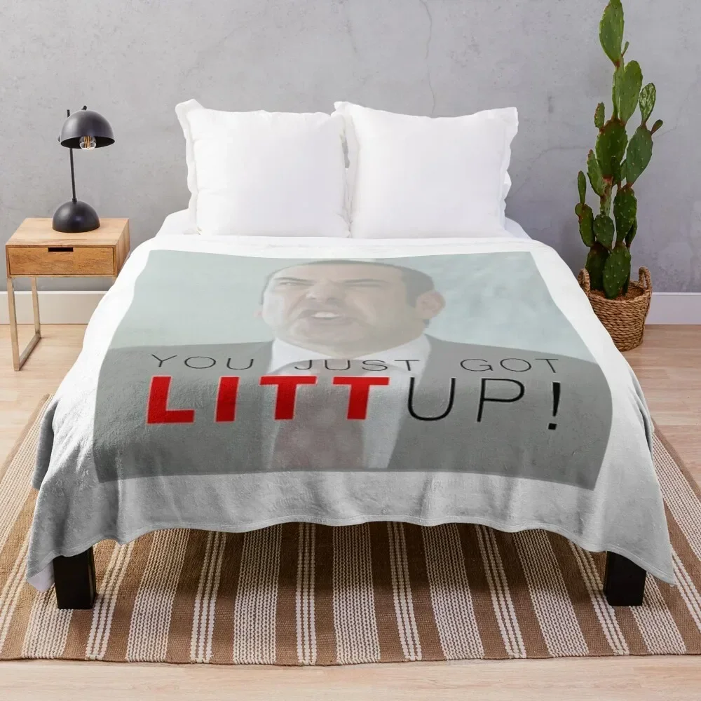 

You Just Got Litt up Throw Blanket Retros wednesday Camping Blankets