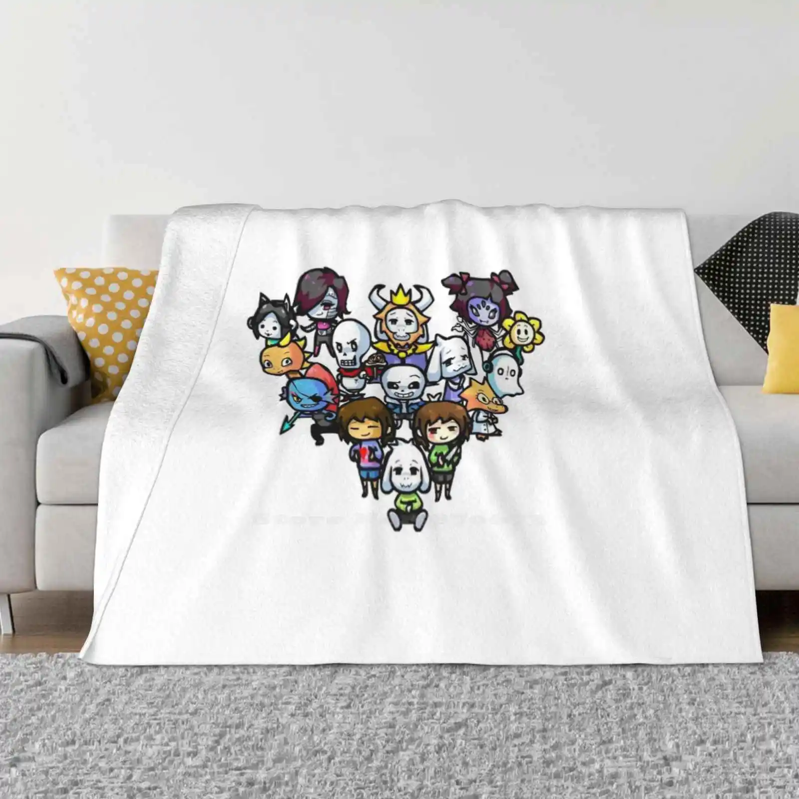 Chibi Undertale Characters Fashion Soft Warm Throw Blanket Undertale Chibi Toriel Chara Muffet Sans Papyrus Undyne Frisk Asgore