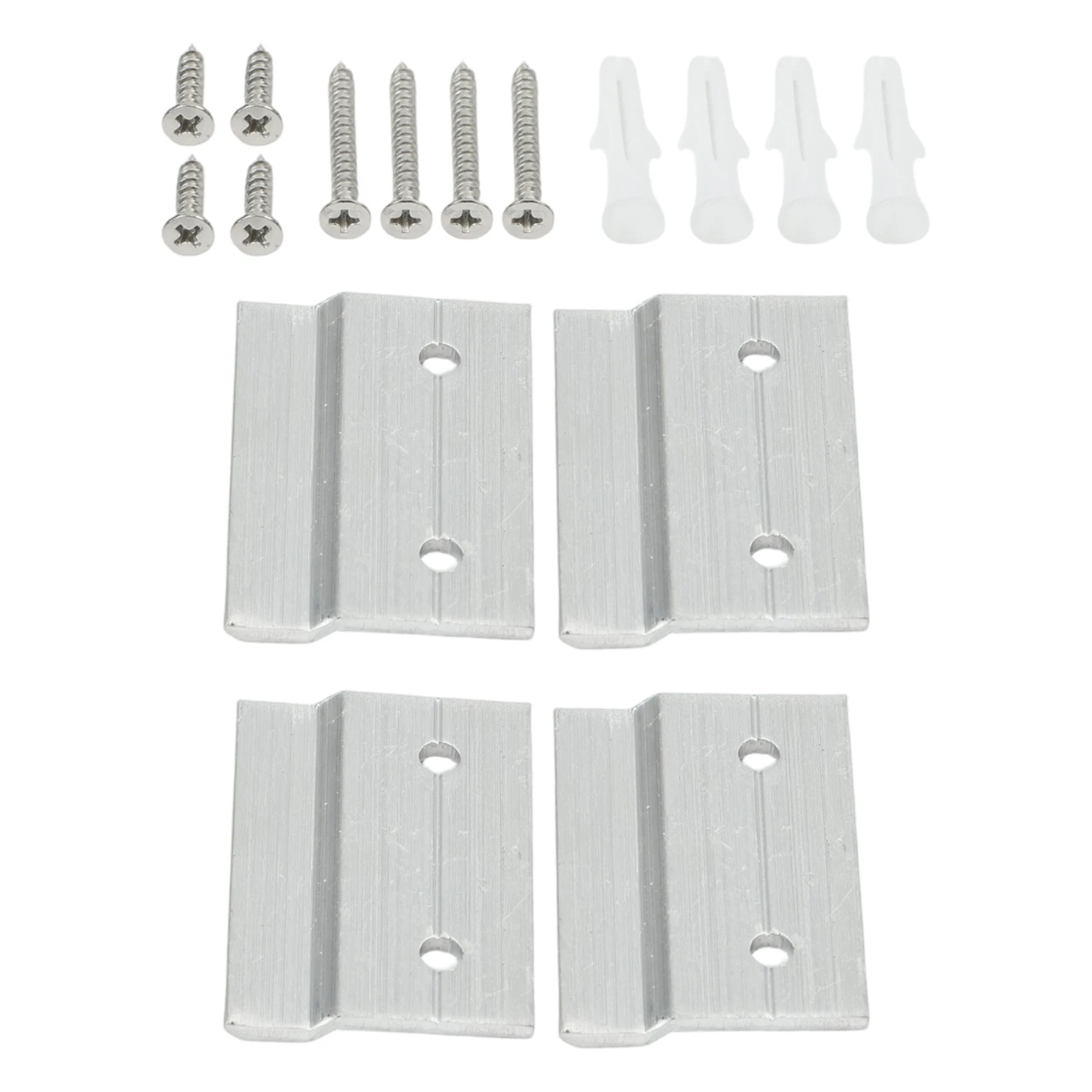 Aluminum Z Clamp Kit 4pcs for Wall Mounting Heavy Mirrors Headboards and Framed Pictures Includes Screws and Anchors