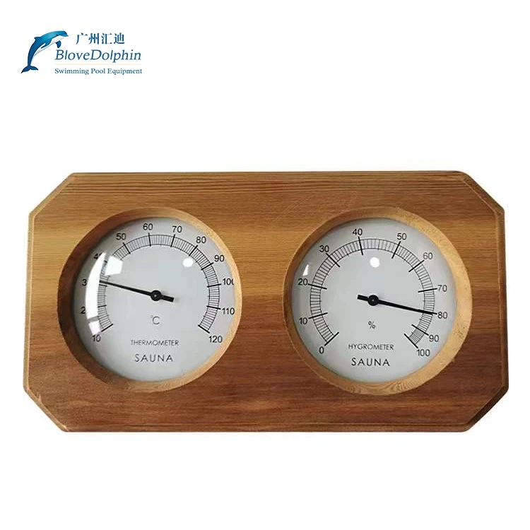 Sauna accessories Popular Wall Clock Wooden Sauna Room Thermometer Hygrometer