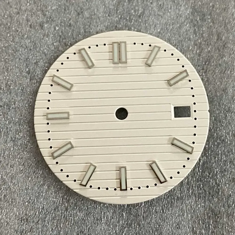 Cadran de montre à clous pour homme, barre Shoous verte, mouvement NH35, NH36, accessoires de modification de montre, pièces de réparation de montres, 30.5mm