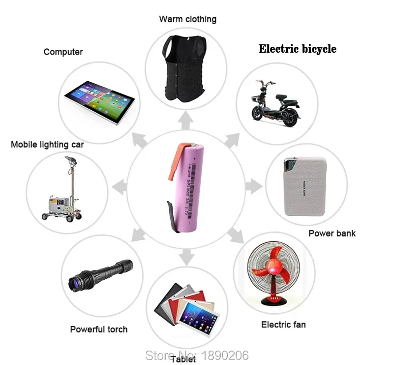 Original Bank 18650 Li ion 3.7V 3400mah 17A Rechargeable battery for Flashlight Diy Battery pack 7.4V 12V electric scooter