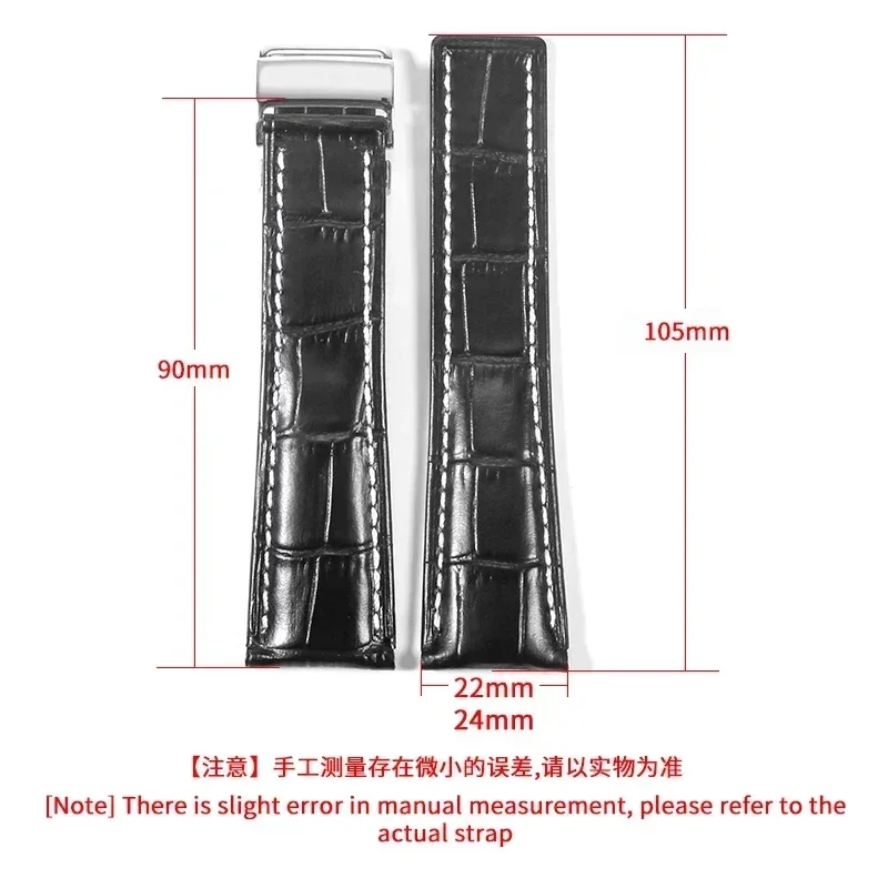Italian Soft and Skin Friendly Genuine Leather Watch Strap for Breitling Super Ocean Aviation Timing Avenger 22/24mm view 4