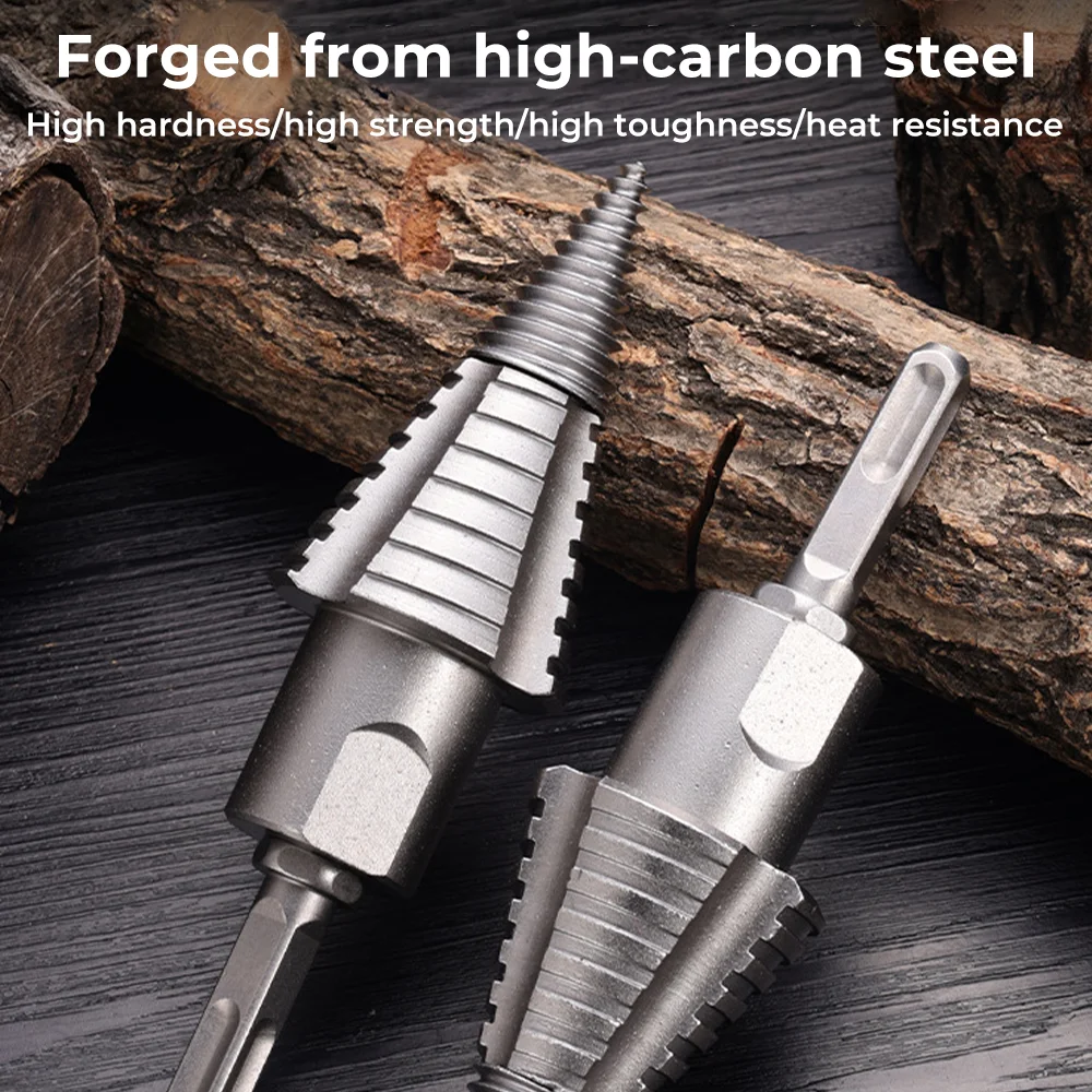

Firewood Splitter Machine Drill Bit Wood Cone Punch Driver Square/SDS/Max shank Drill Bit Split Drilling Tool Firewood Chopper