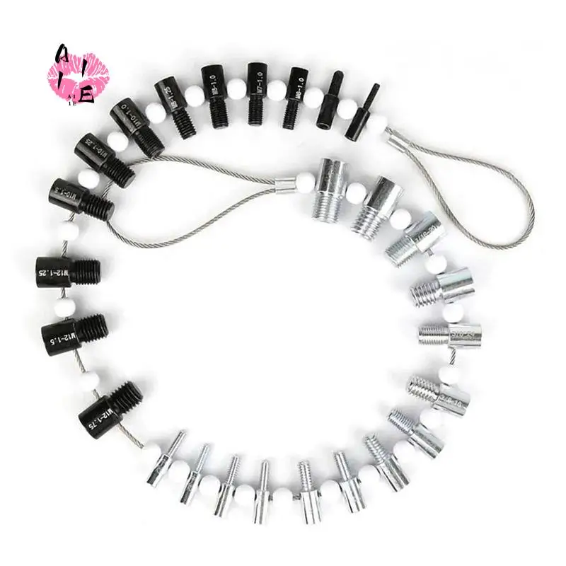 A11E-Portable Thread Tester Bolt Nut Screw Checking Checker 26 Male/Female Size Gauge Measuring Tool Kit