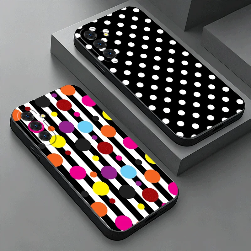 Soft Phone Case For Samsung A17 A37 A57 A16 A36 A56 A15 A35 A55 Polka Dots Art Fashion Desgin A14 A34 A54 A13 A33 A53 A27 A26 A2