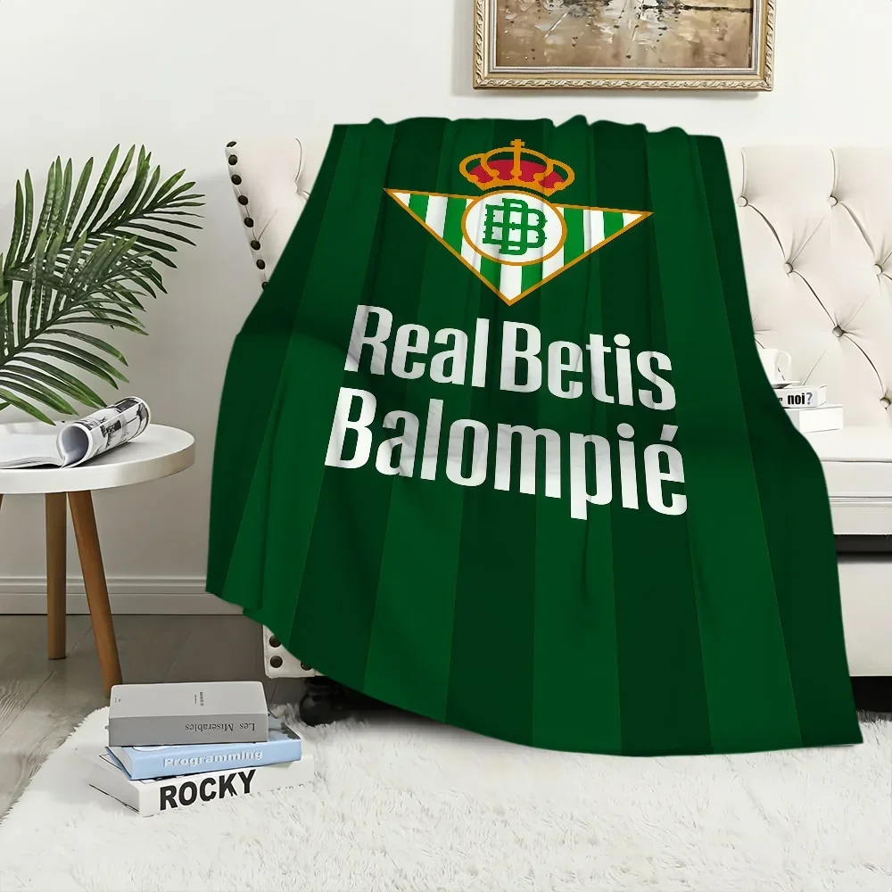 

RReal Betis Balompie Football Flannel Blanket for Couch Sofa Bed Home Travel Hiking Picnic Gift