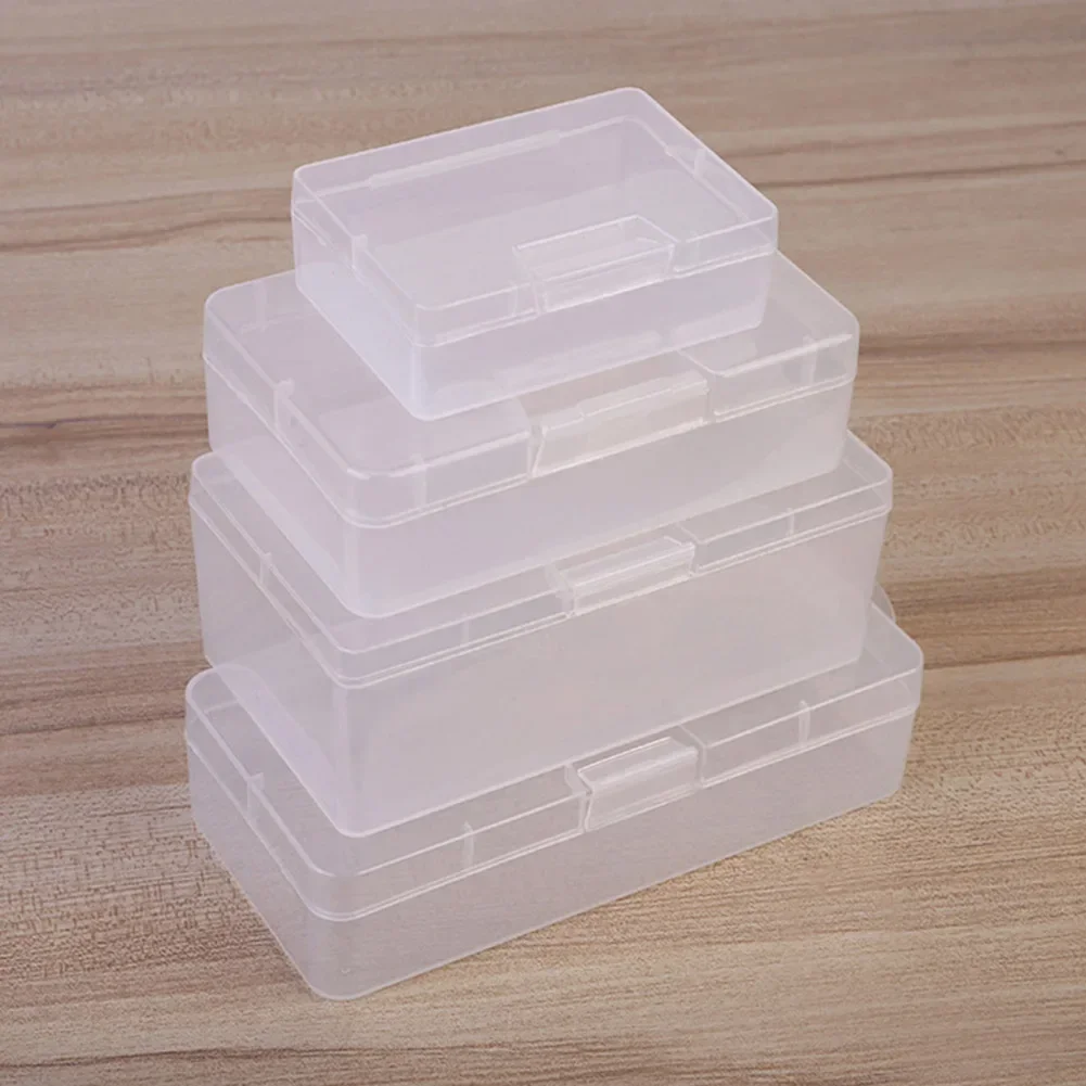 Transparent Plastic Storage Box Photo Cards Holder Desk Storage Organizer Classification Box Stationery Cosmetics Container