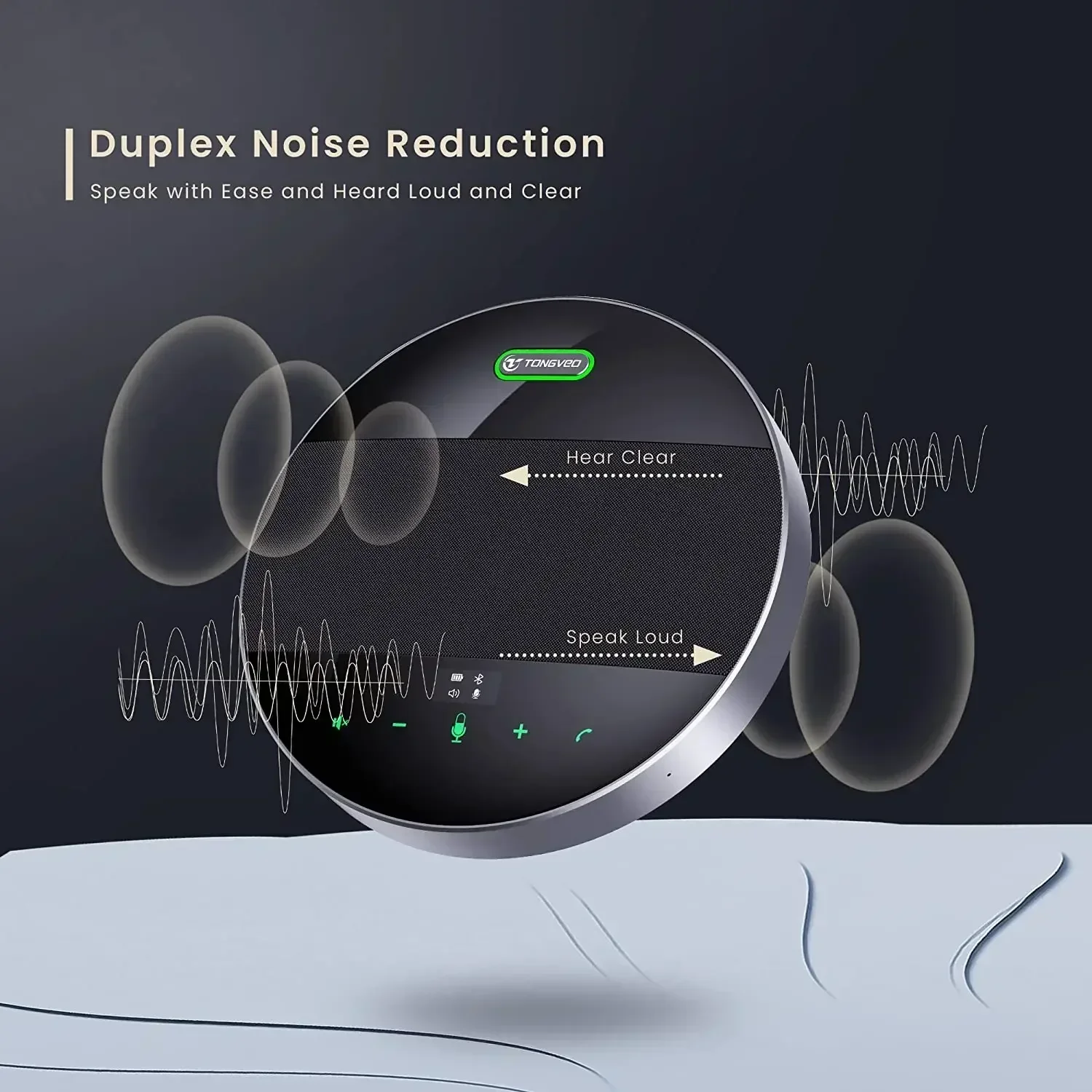 2026 Premium 2026 Professional Conference Speakerphone with 6 Meter Pickup Radius Daisy Chain Speakerphone Support Wireless/Blue