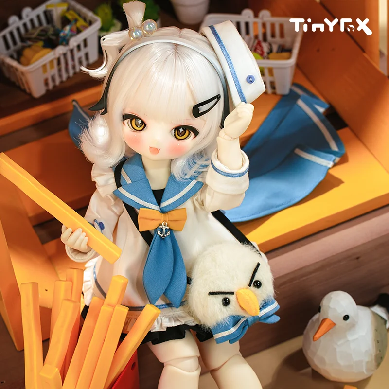 New Tinyfox Official 1/6 Sailer French Fry Delivery Staff Action Figure Mjd Movable Joint Doll Bjd 2d Collect Model Fullset Gift