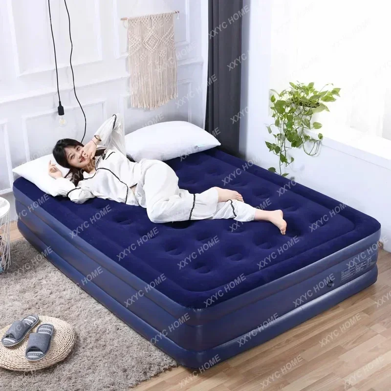A  Automatic Air Bed Inflatable Home Furniture Blow Up Double Bed With Build in Bump Bedroom King Size AirBed