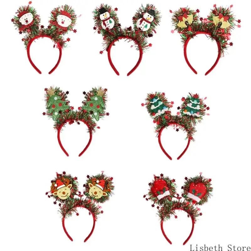 

124A Festival Star Patterned Hairband Breathable Hair Band Christmas Headwear Props