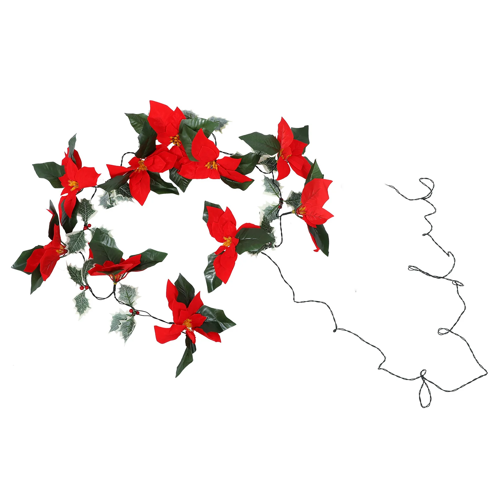 1 stks LED String Light Kerst Thema Solar Rode Bloem String Lamp Festival Party Decoratie Kerst Scène Licht