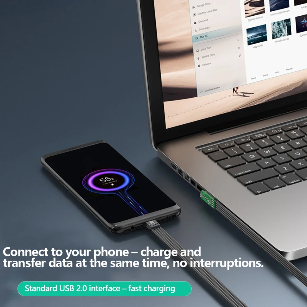 USB إلى مايكرو USB شقة سيليكون لينة كابل 90 درجة أندرويد بلوتوث سماعات بيانات الهاتف حتى أسفل اليسار اليمين الانحناء 0.1 متر-2 متر