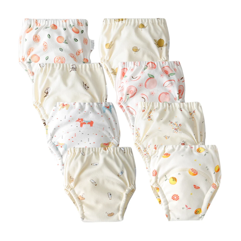 

Детские тренировочные штаны, моющееся детское нижнее белье, дышащие подгузники с милым узором, летние детские подгузники, хлопковые обучающие брюки