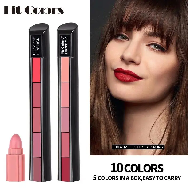 Velvet Mist Matte Lipstick 5 Colors Set Super Smooth Moisturizing Non Transfer Long Wear Lip Tint Makeup 5pcs