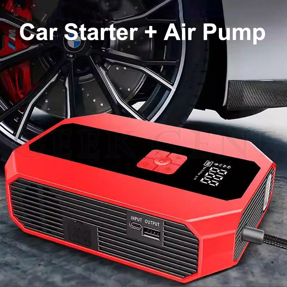 

GKFLY 4 In 1 1200A Jump Starter 150PSI Air Compressor 26800mAh Power Bank Air Pump Tire Inflator Car Ignition Starter for Cars