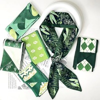 Neckerchief Camellia Scarves Textile ribbon Headband dacron Mid-Autumn Festival gift box scarf Plain weave Diagonal scarf