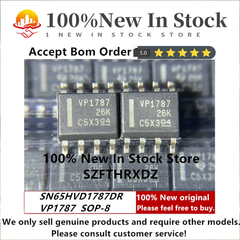 100% NEW ORIGINAL SN65HVD1787DR SOP-8 VP1787 SOP8 30V RS-485 with fault protection function