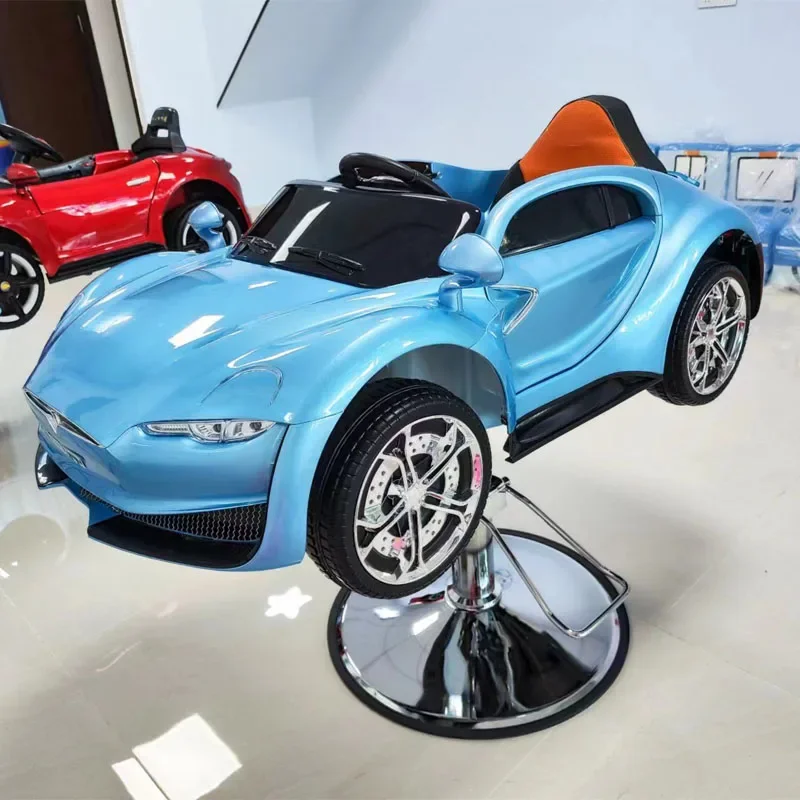 

Children's haircut seat Barber shop Hair salon Special plastic simulation car for hair salon Four wheels can seat people Music