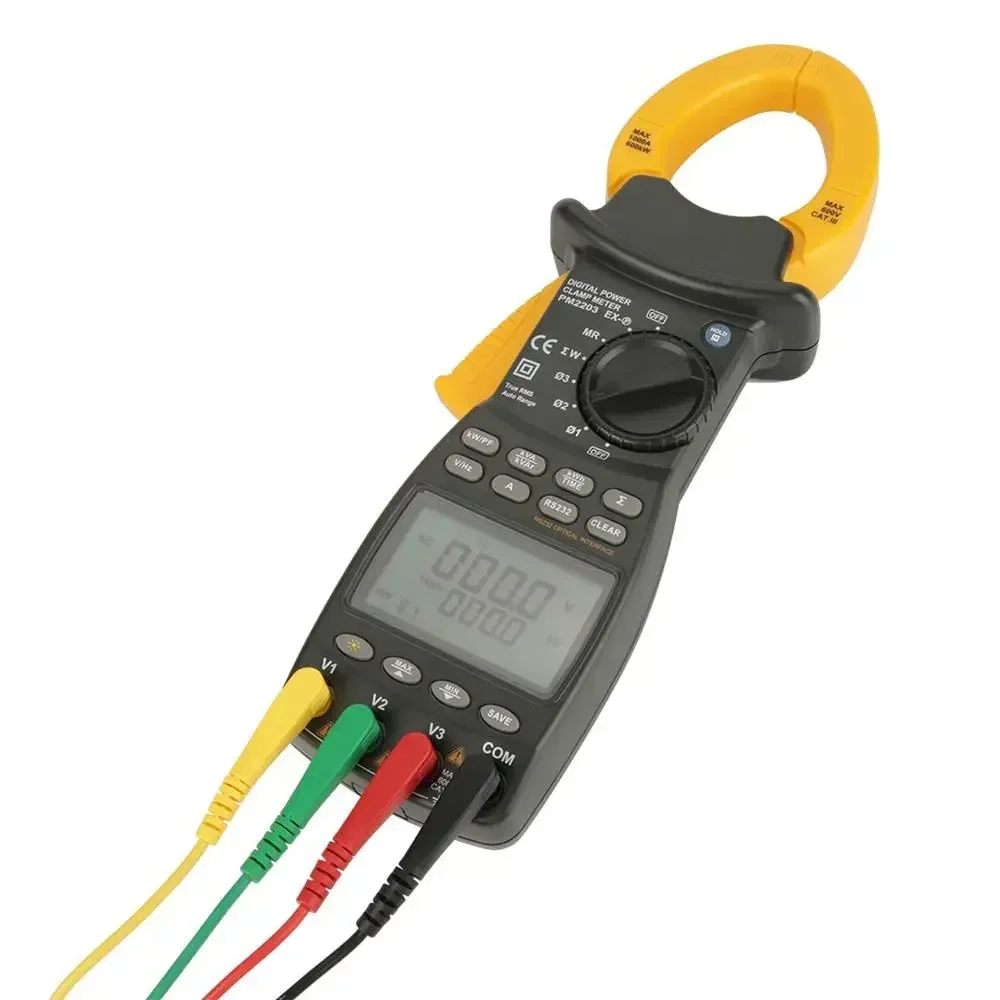 Professional 3-Phase Clamp Meter Voltage Current Power Factor Frequency Analysis Kit