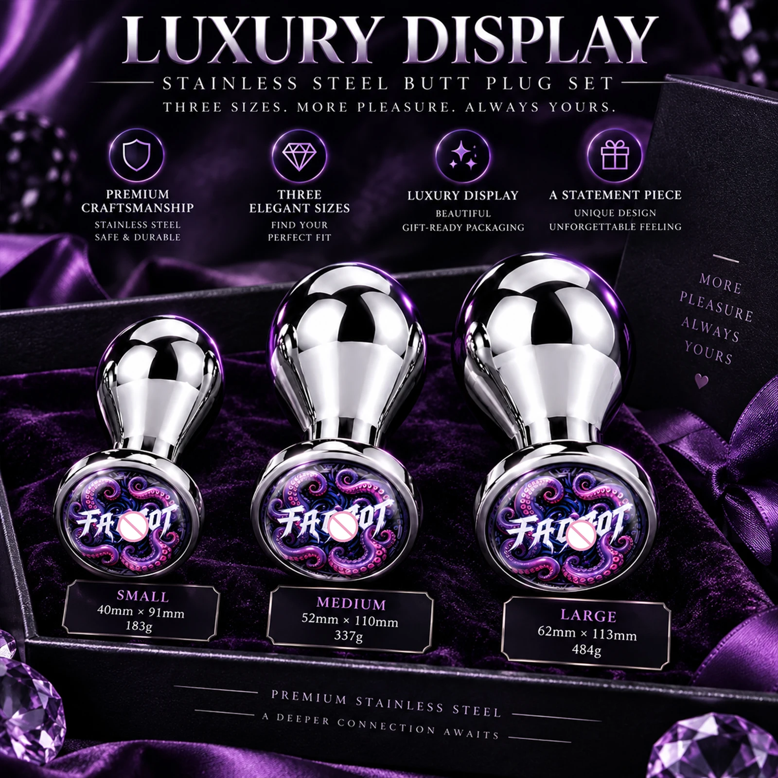 Fagg Sissy Femboy Gay Locked Metal Anal Plug Women Men Couples Butt Plug Butt Toy Dildo Masturbator Anal Sex Toy Adult Product - view 4