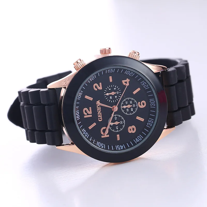 

Simple Watches For Women Geneva Men Watch Pink Silicone sports Double Digital Roman Dial Ladies Quartz Watch Reloj Mujer Montre