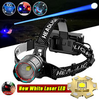 800W High Power Motion Sensor LED Headlamp Fluorescence Headlamp Flashlight Zoom IP68 Waterproof Head Lamp for Camping, Hunting