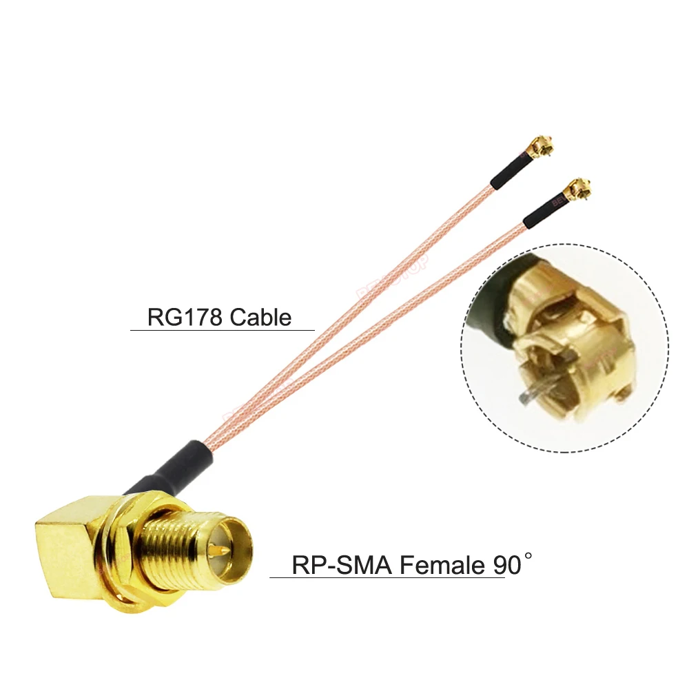 BEVOTOP RP-SMA / SMA Female to 2x Mini MS156 Male Plug SMA to DIY  Splitter Cable RG178 Pigtail WIFI Antenna Extension Jumper