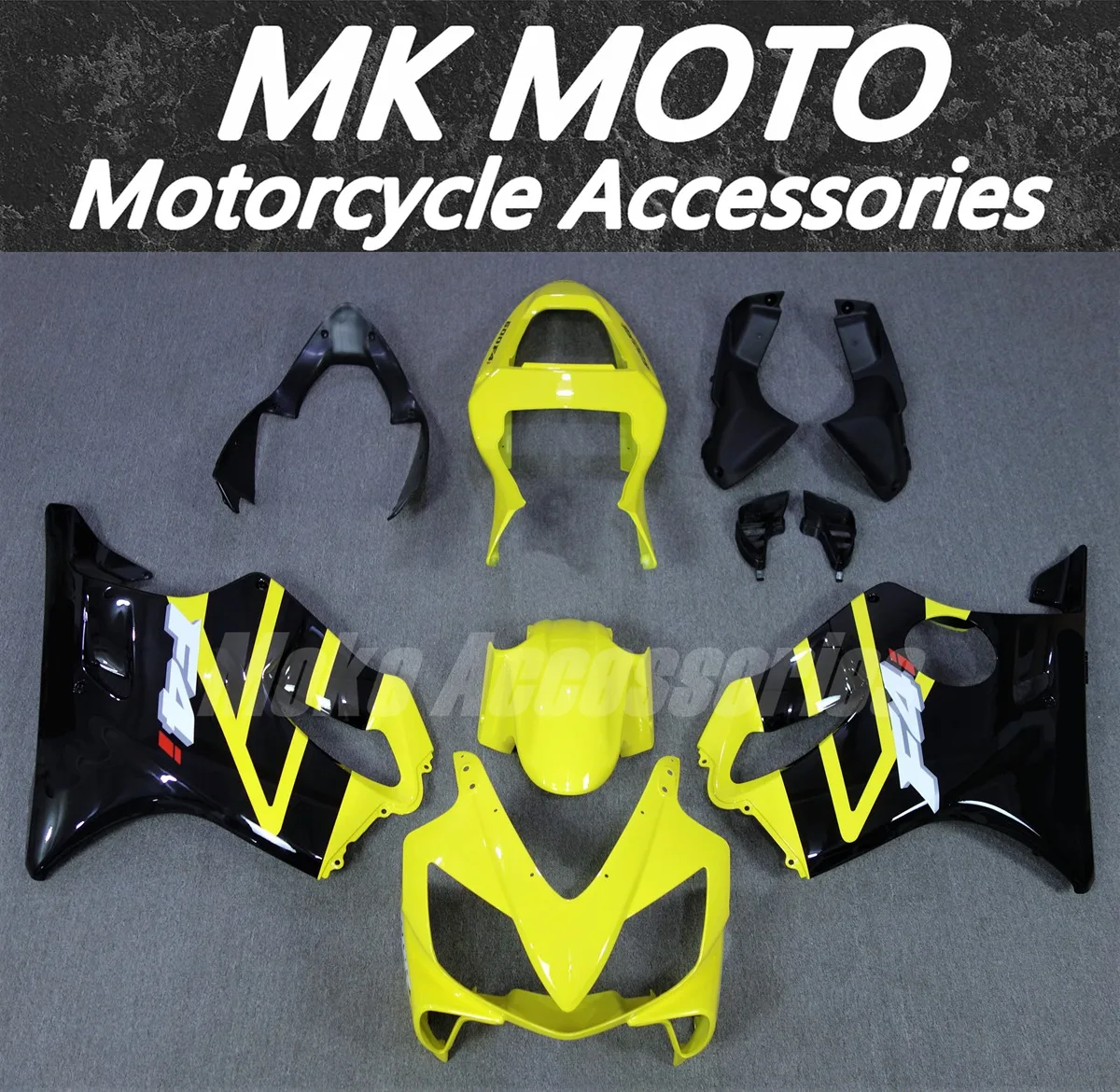 

Комплект кузова мотоцикла для Cbr600f F4i 2001 2002 2003, комплект обтекателей, подходит для высокого качества, инъекция ABS, черный, желтый