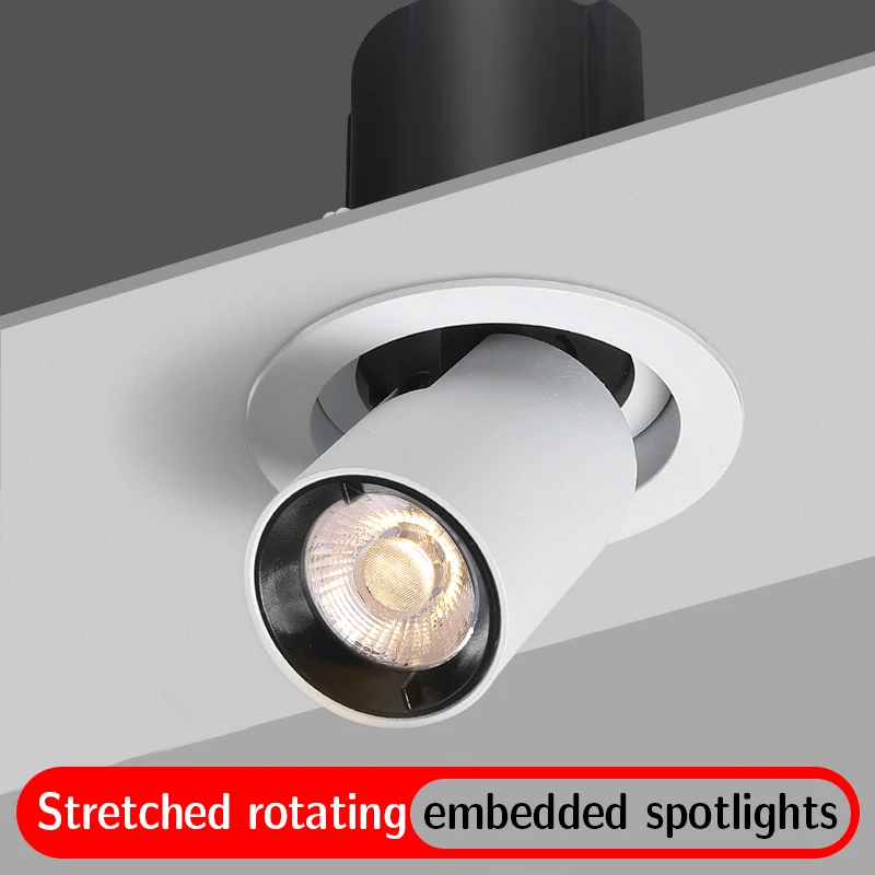 

Led Stretching Embedded Downlight Light Retractable Adjustable Spotlight For Living Room Recessed Ceiling Lamp Lighting Fixture