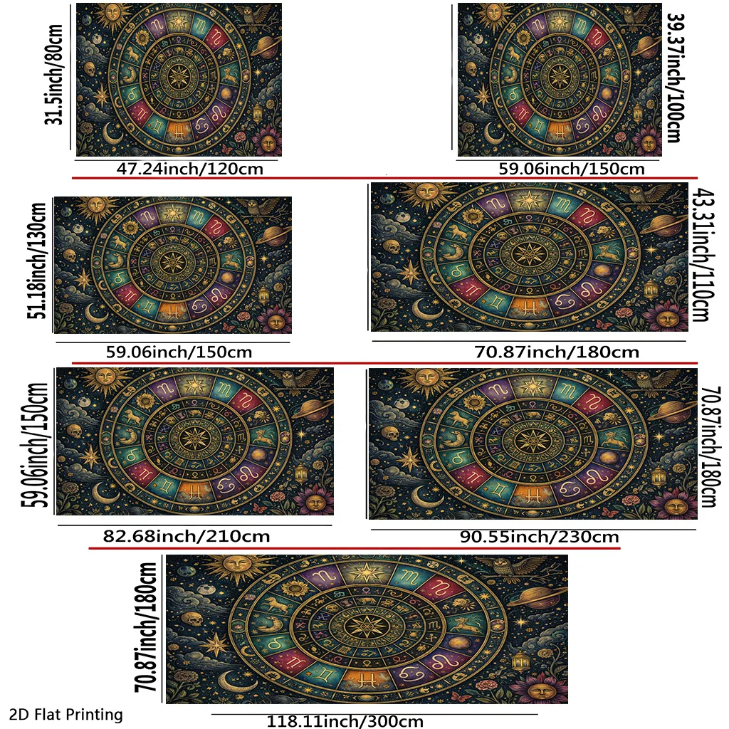 Cosmic Zodiac Constellation Tapestry Boho Galaxy Wall Art Celestial Astrology Decor Room Hanging Mystical Gift