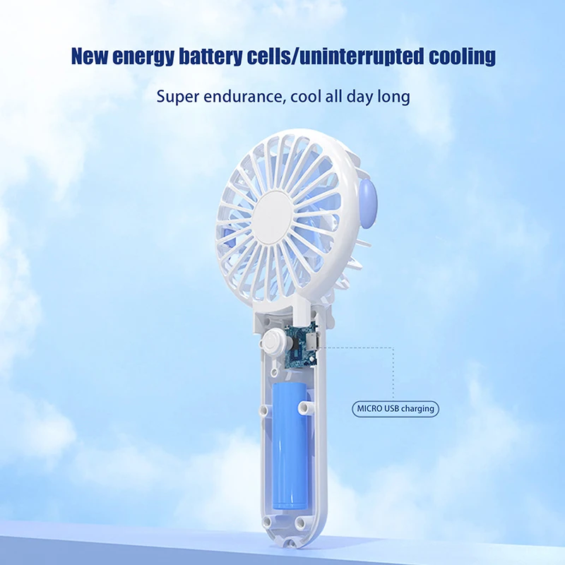 300 мАч 180 °   Складные мини-портативные вентиляторы Ручные USB-перезаряжаемые 3-ступенчатые вентиляторы Настольный бесшумный вентилятор Охлаждающие уличные ручные вентиляторы