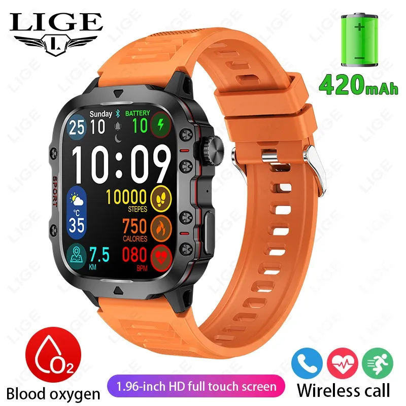 LIGE Smart Watch with AI Voice Assistant and 1.96'' HD Screen