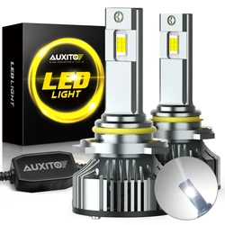 AUXITO 2Pcs Y19 Series 9005 HB3 LED Headlight Bulbs Canbus 25000LM 100W Super Bright 6500K White 9005 LED High Low Beam With Fan