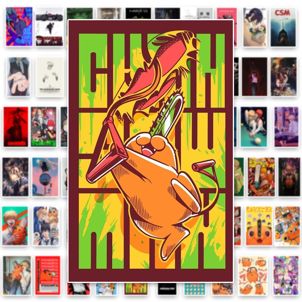 60 Teile/satz Anime Kettensäge Mann Cartoon Aufkleber Coole Pochita Denji Graffiti Aufkleber Telefon Fall Tagebuch Laptop Wasserdichte Aufkleber