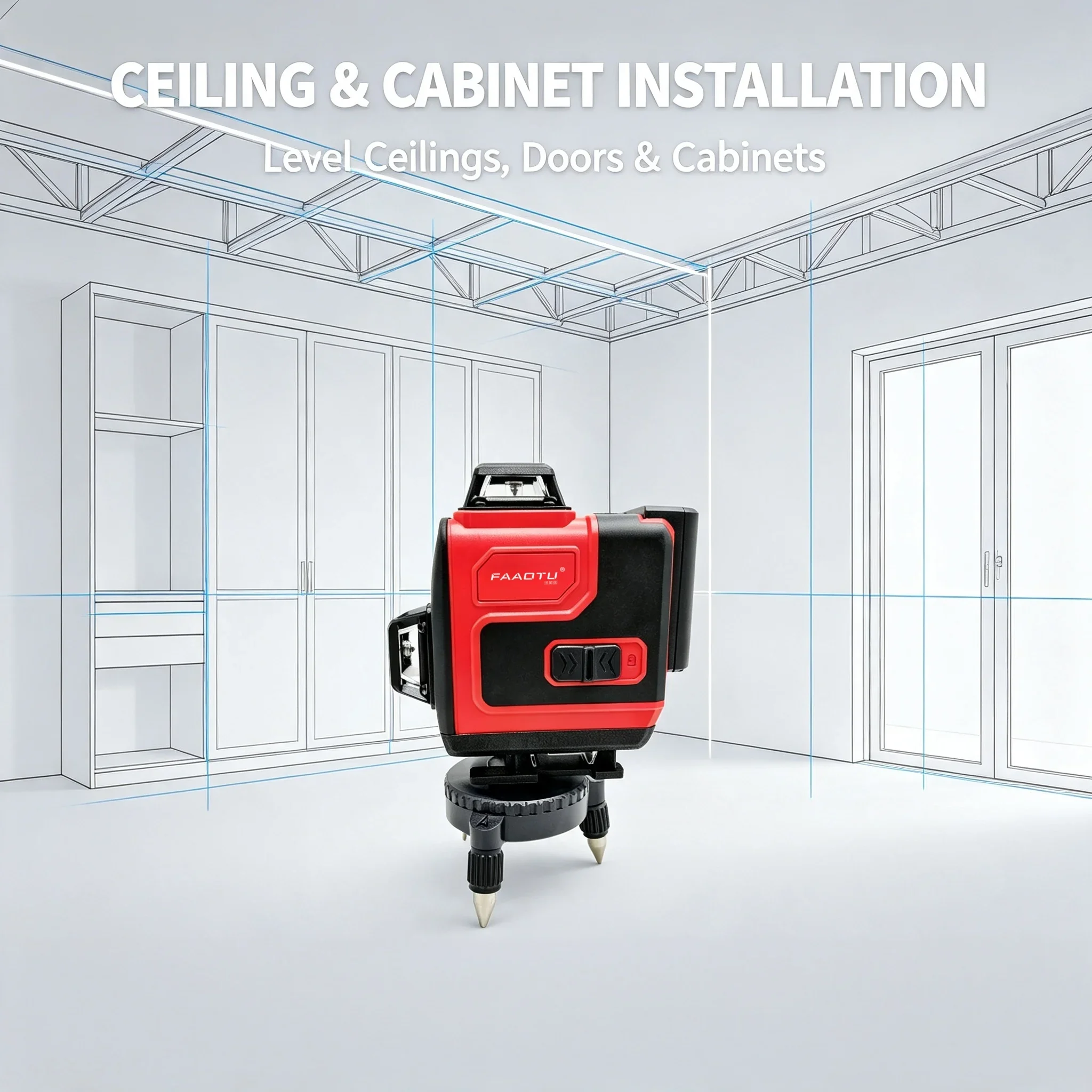 FAAOTU Self Leveling 360° Laser Level Same Performance As Famous Brands Affordable Price Construction Layout Tool
