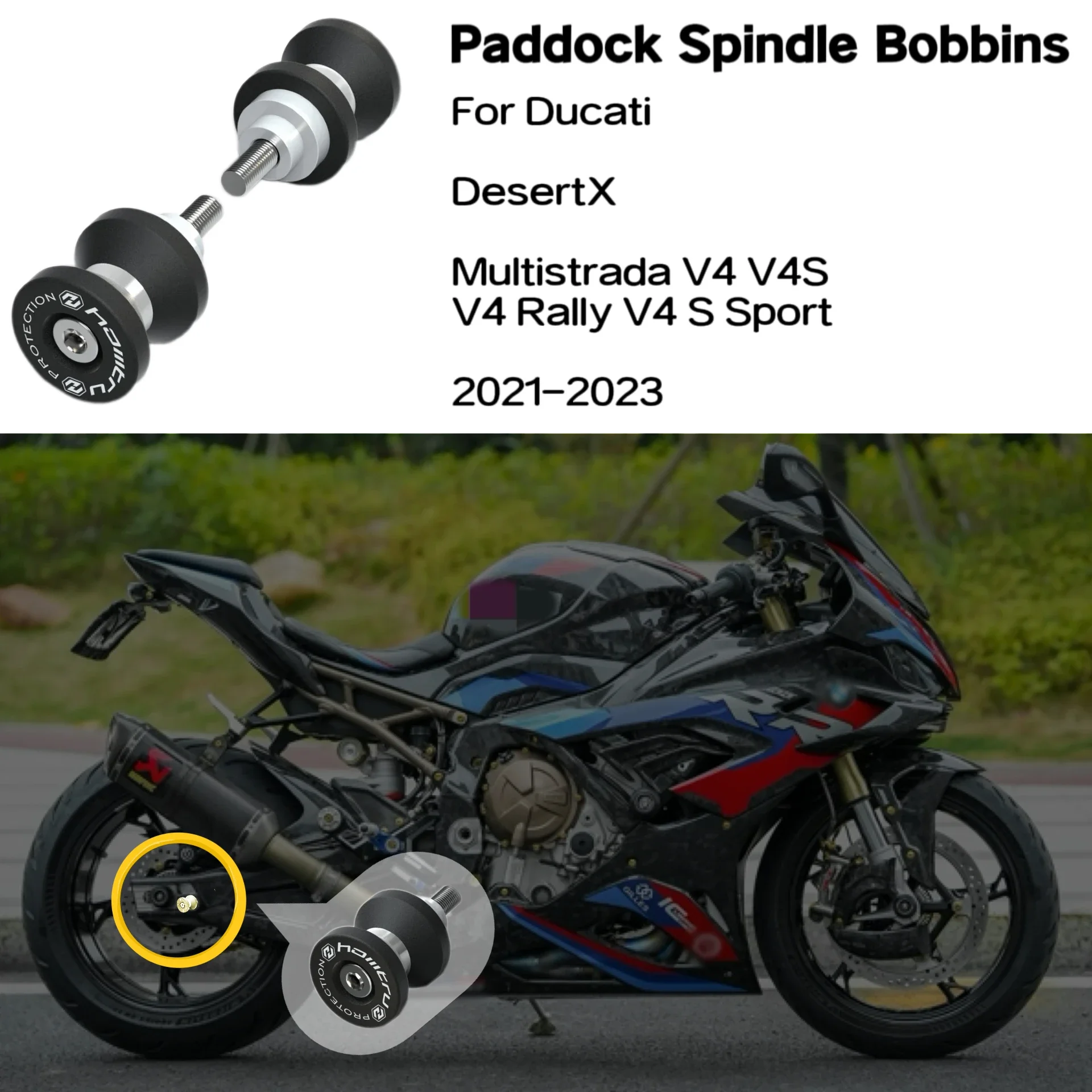 Paddock spindel bobbin untuk Ducati DesertX / Multistrada V4 V4S V4 Rally V4 S Aksesori Sepeda Motor 2021-2023