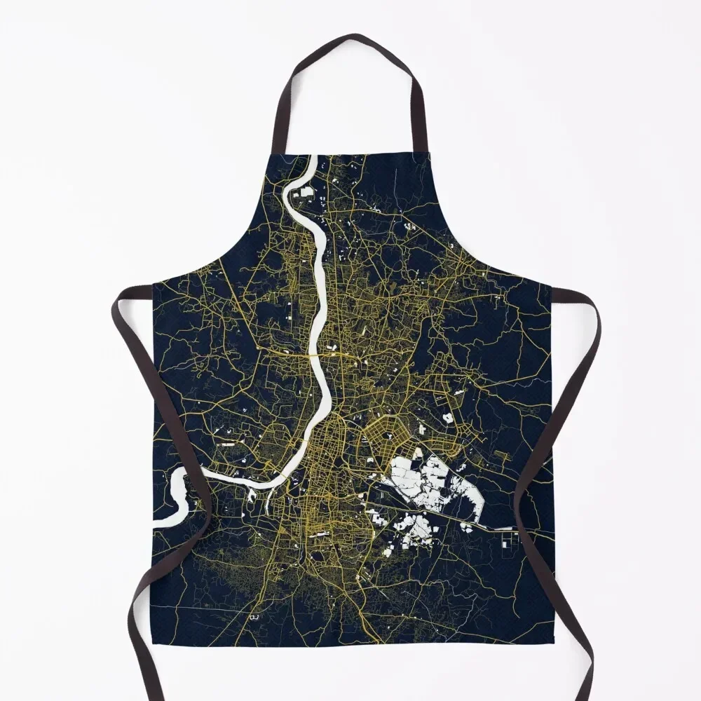 

Kolkata City Map of India - Gold Art Deco Apron Bib For Kitchen For Cosmetologist Things For The Home Kitchen Utensils Apron