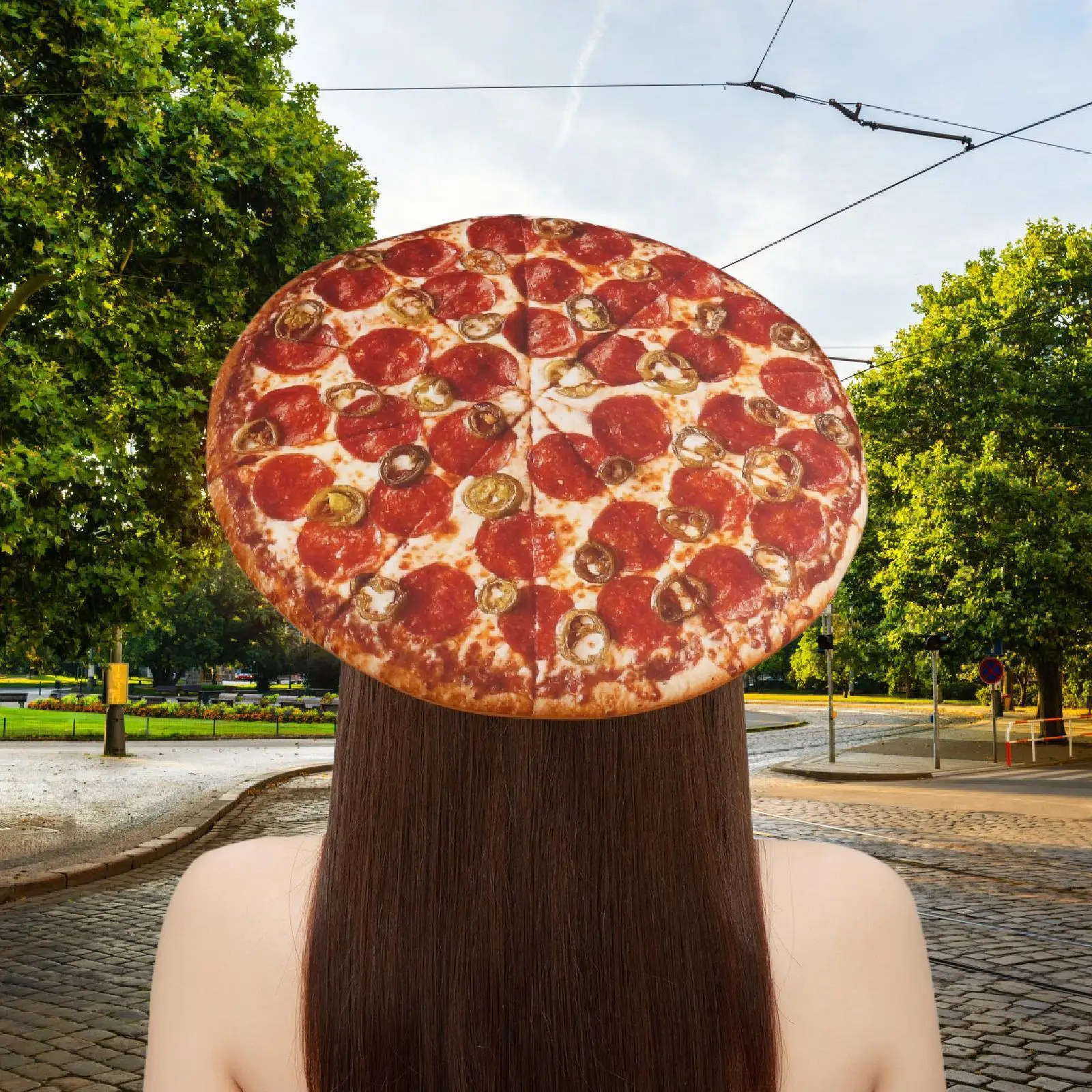 Pizza Hat Headpiece Supplies Fun Women Men Accessories Cosplay Halloween Costume
