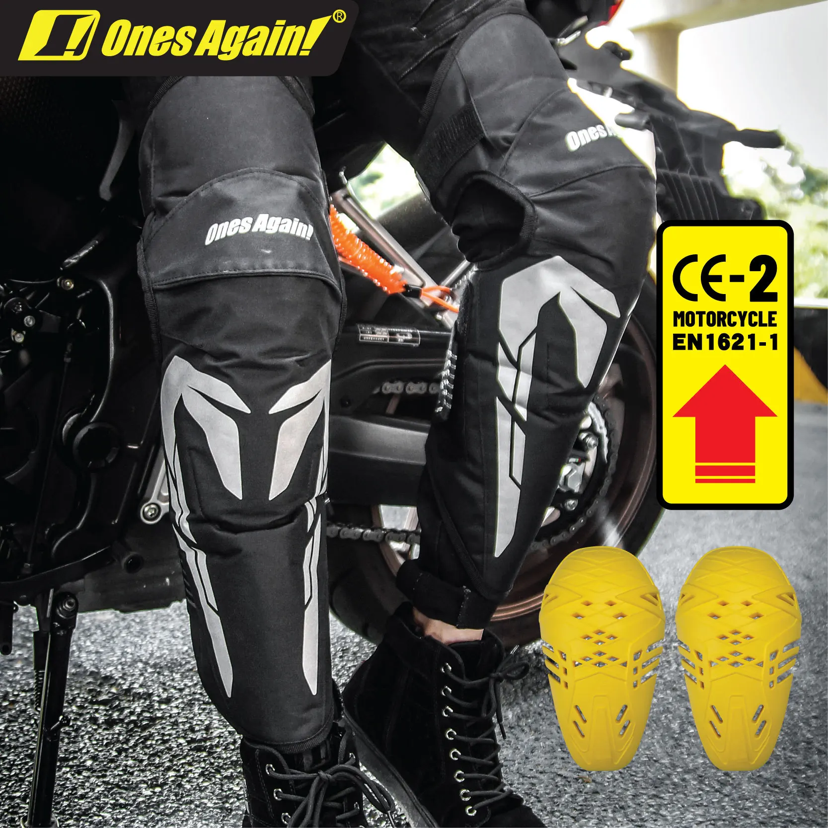 

Ones Again Winter Motorcycle Riding Windproof Warm Cold Knee Pads Anti-Drop CE2 Protective Gear Male KP12